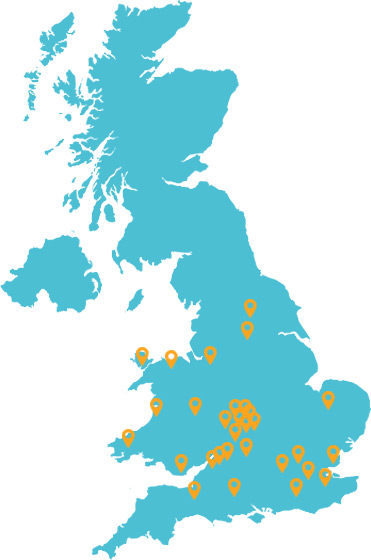 Areas we’ve covered around the UK